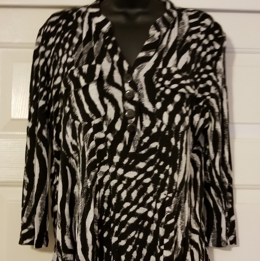 Zebra print knit top
